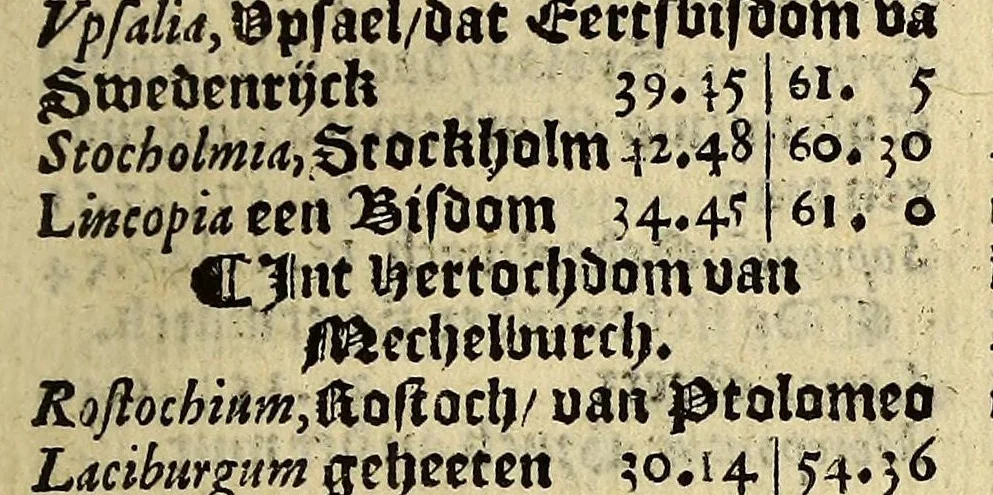 An illustration from Cosmographie, oft Beschrijuinghe der gheheelder werelt van Petrus Apianus, derdewerf ghecorrigeert van Gemma Frisio ... Metten zeecompasse ende anderen boecxkens byden selve[n] Gemma daer toegedaen, 1561, leaf 85
