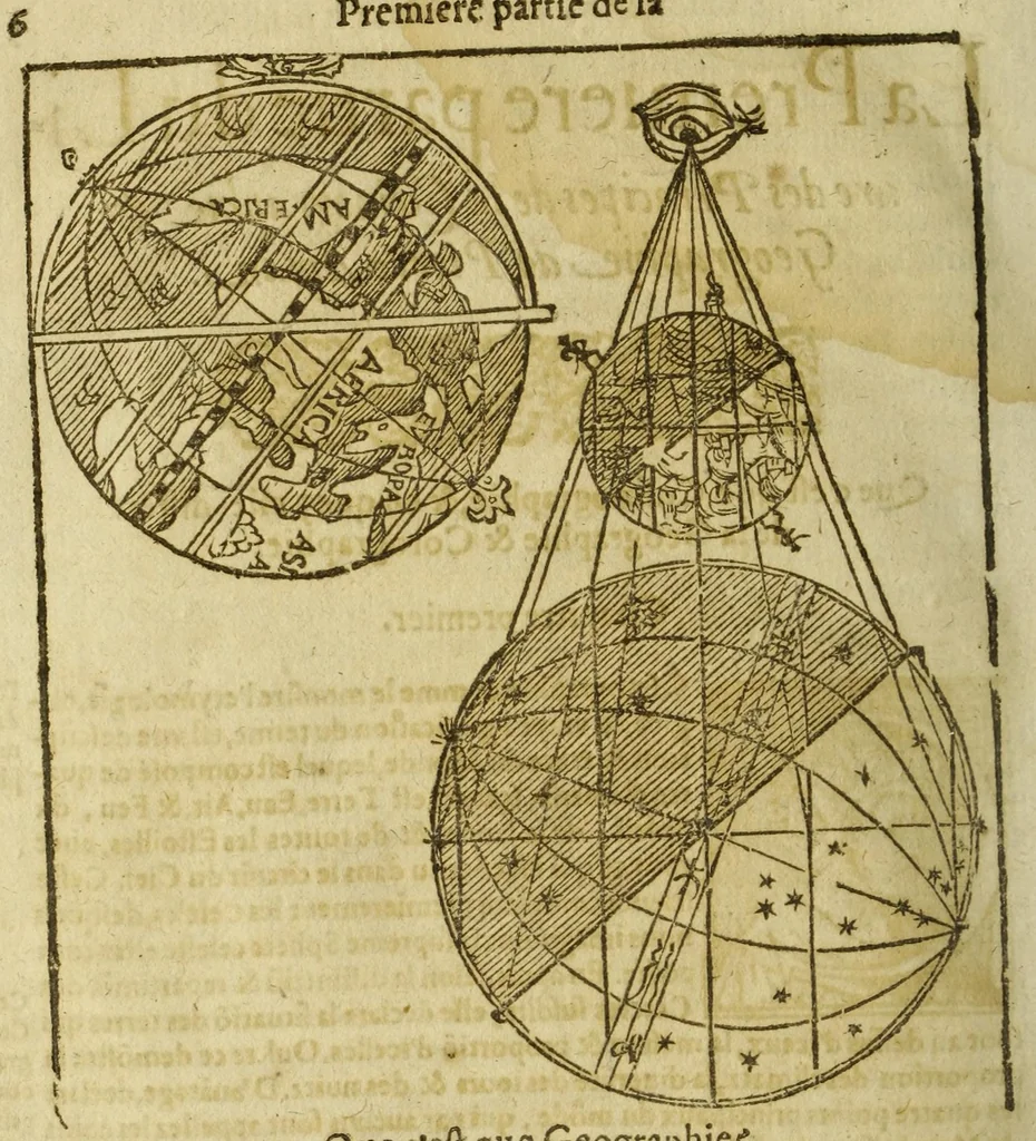 An illustration from Cosmographie, ou Description des quatre parties du monde, contenant la situation, diuision, & estendue de chascune region & prouince d'icelles,, 1581, leaf 16