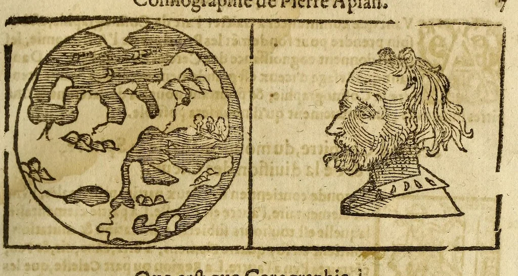An illustration from Cosmographie, ou Description des quatre parties du monde, contenant la situation, diuision, & estendue de chascune region & prouince d'icelles,, 1581, leaf 17