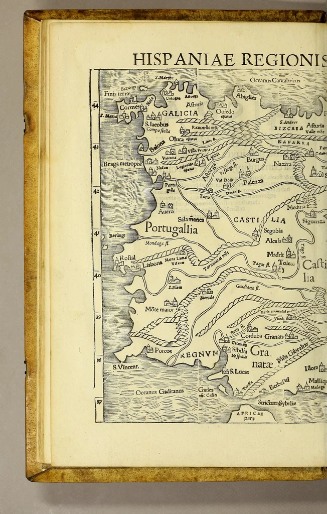 An illustration from Cosmographiæ uniuersalis lib. VI. in quibus iuxta certioris fidei scriptorum traditionem describuntur, omnium habitabilis orbis partium situs, propriæq[ue] dotes. regionum topographicæ effigies ..., 1554, leaf 42