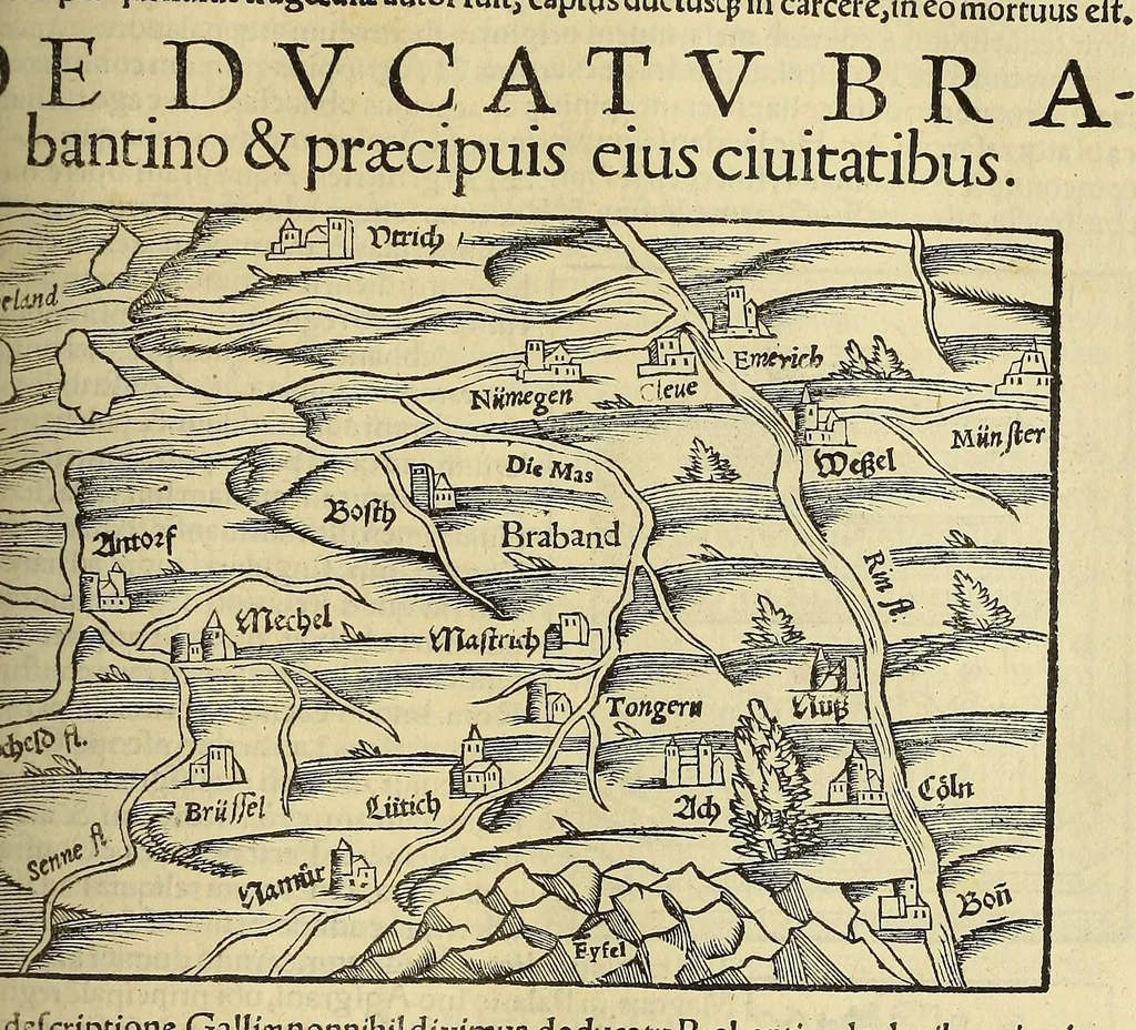An illustration from Cosmographiæ uniuersalis lib. VI. in quibus iuxta certioris fidei scriptorum traditionem describuntur, omnium habitabilis orbis partium situs, propriæq[ue] dotes. regionum topographicæ effigies ..., 1554, leaf 603