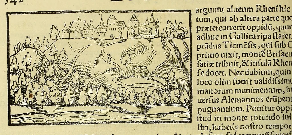 An illustration from Cosmographiæ uniuersalis lib. VI. in quibus iuxta certioris fidei scriptorum traditionem describuntur, omnium habitabilis orbis partium situs, propriæq[ue] dotes. regionum topographicæ effigies ..., 1554, leaf 638