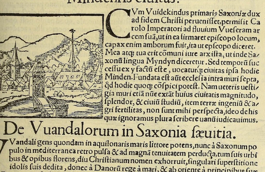 An illustration from Cosmographiæ uniuersalis lib. VI. in quibus iuxta certioris fidei scriptorum traditionem describuntur, omnium habitabilis orbis partium situs, propriæq[ue] dotes. regionum topographicæ effigies ..., 1554, leaf 843