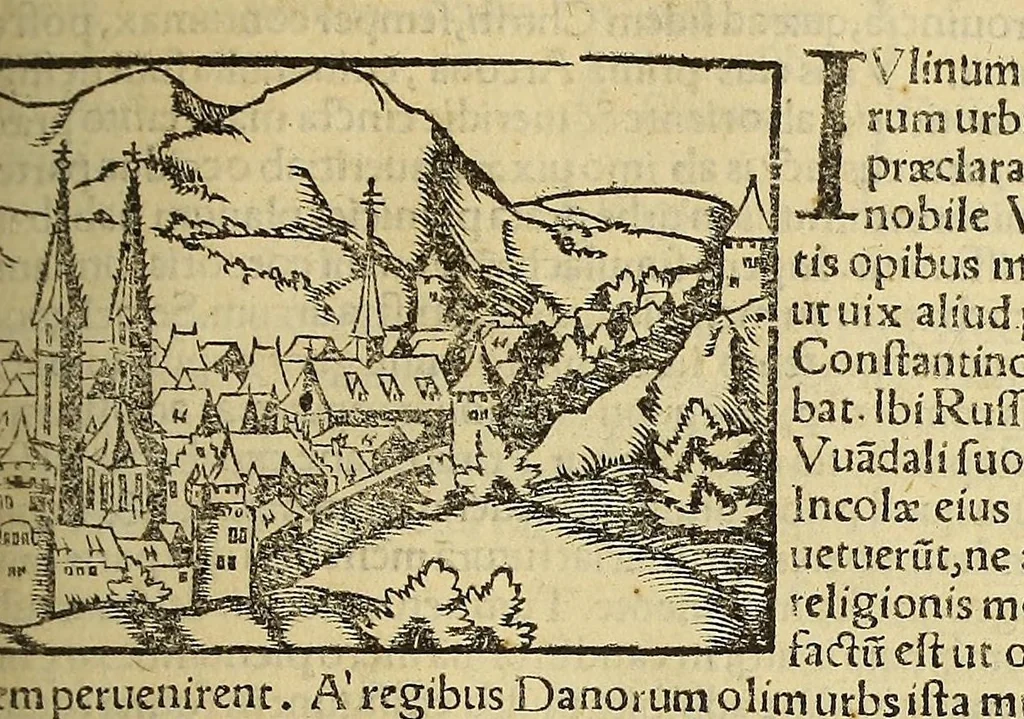 An illustration from Cosmographiæ uniuersalis lib. VI. in quibus iuxta certioris fidei scriptorum traditionem describuntur, omnium habitabilis orbis partium situs, propriæq[ue] dotes. regionum topographicæ effigies ..., 1554, leaf 871
