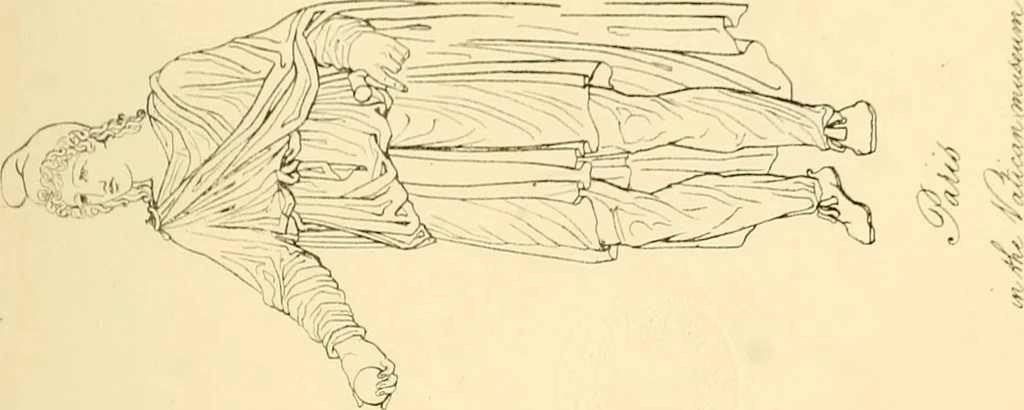 An illustration from The costume of the ancients, 1875, leaf 102