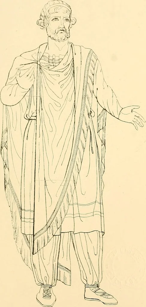 An illustration from The costume of the ancients, 1875, leaf 124