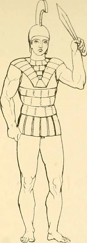 An illustration from The costume of the ancients, 1875, leaf 130
