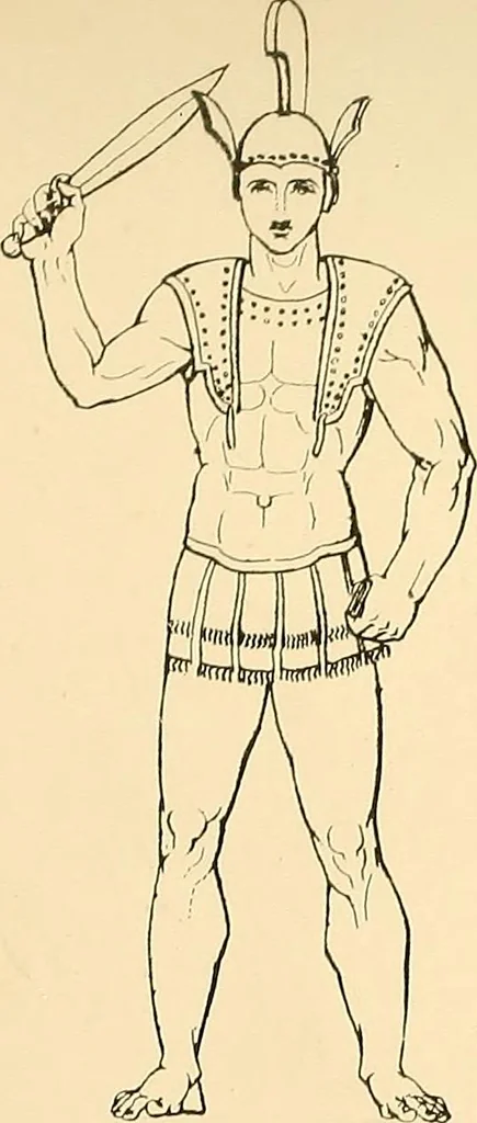 An illustration from The costume of the ancients, 1875, leaf 130