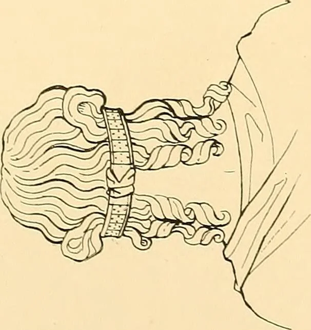 An illustration from The costume of the ancients, 1875, leaf 140