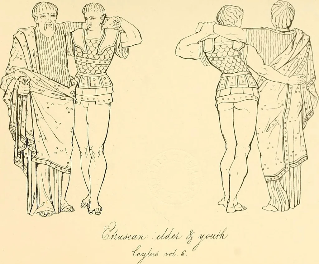 An illustration from The costume of the ancients, 1875, leaf 144