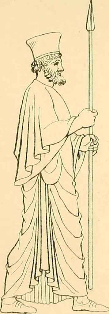 An illustration from The costume of the ancients, 1875, leaf 82