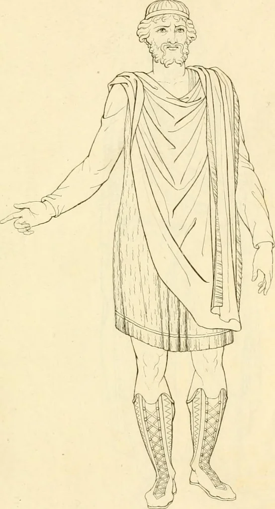 An illustration from Costume of the ancients, 1812, leaf 142