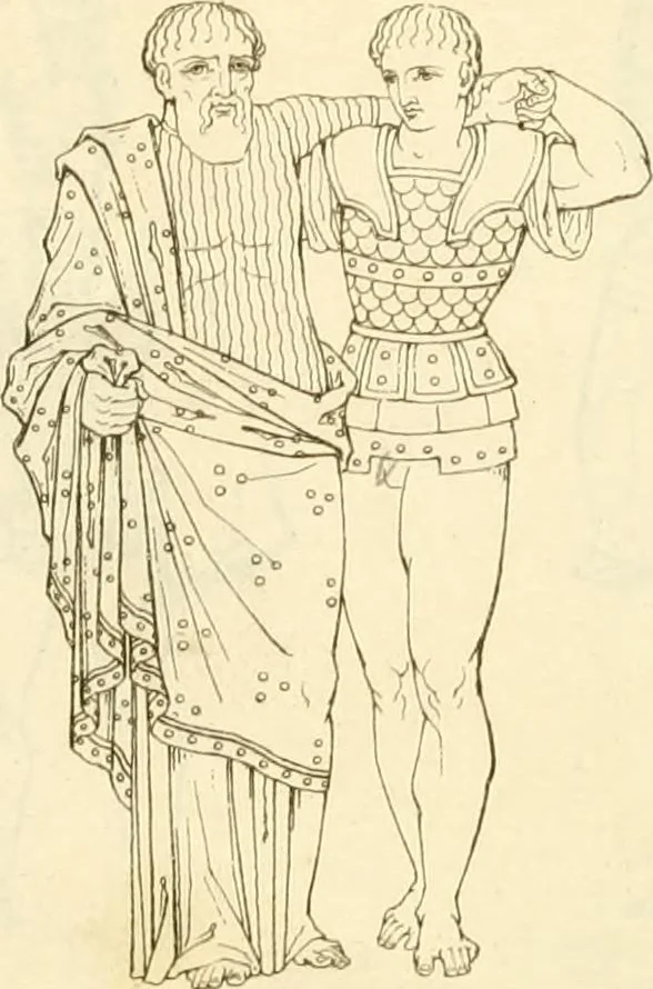 An illustration from Costume of the ancients, 1812, leaf 166