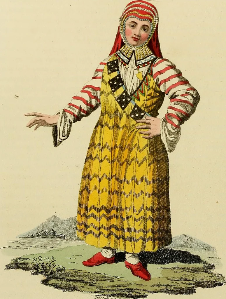 An illustration from Costume of the Russian empire : illustrated by upwards of seventy richly coloured engravings .., 1811, leaf 135
