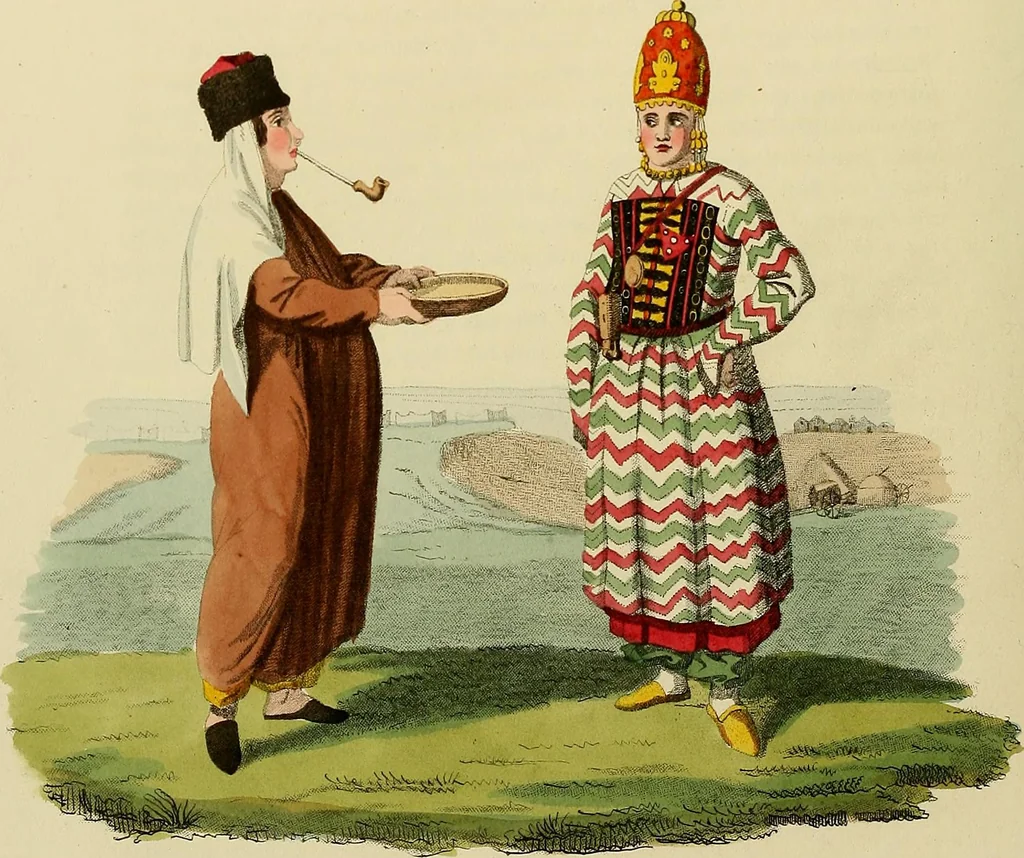 An illustration from Costume of the Russian empire : illustrated by upwards of seventy richly coloured engravings .., 1811, leaf 275