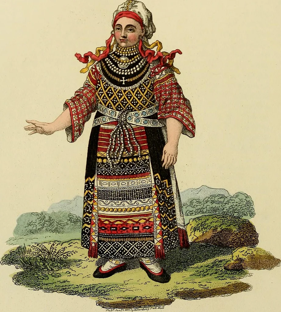 An illustration from Costume of the Russian empire : illustrated by upwards of seventy richly coloured engravings .., 1811, leaf 39