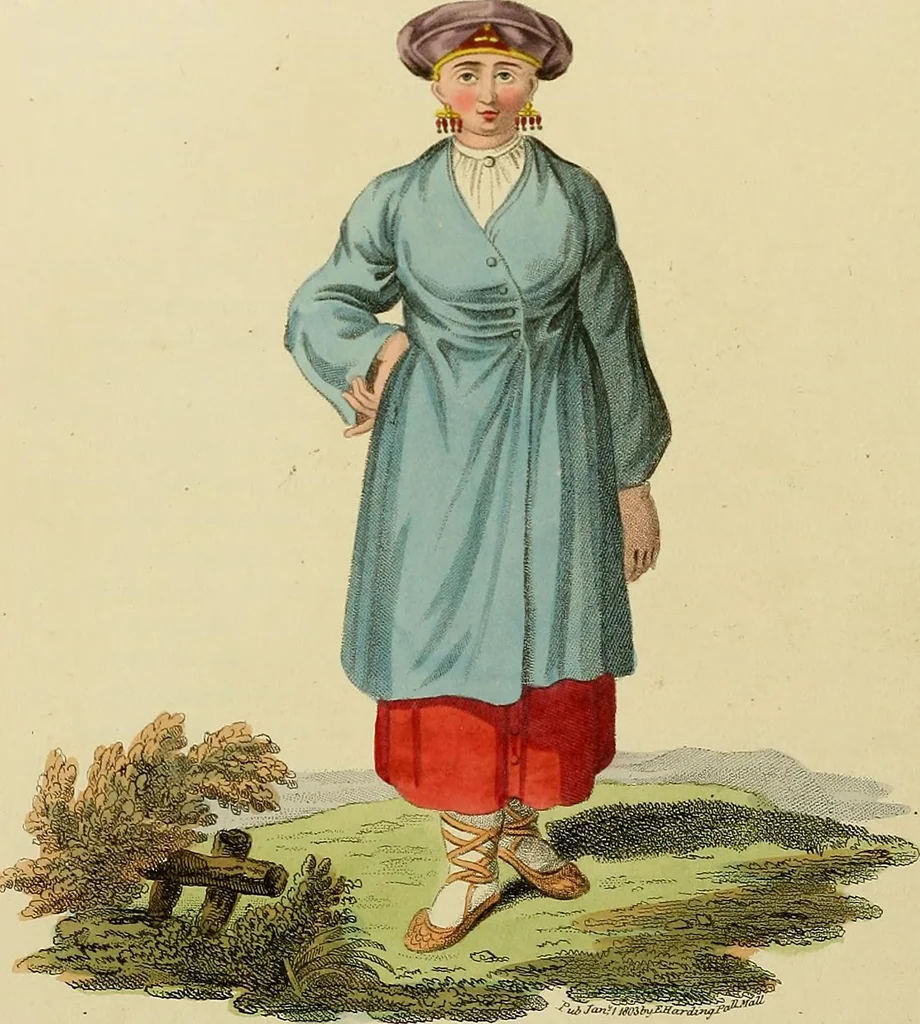 An illustration from Costume of the Russian empire : illustrated by upwards of seventy richly coloured engravings .., 1811, leaf 45