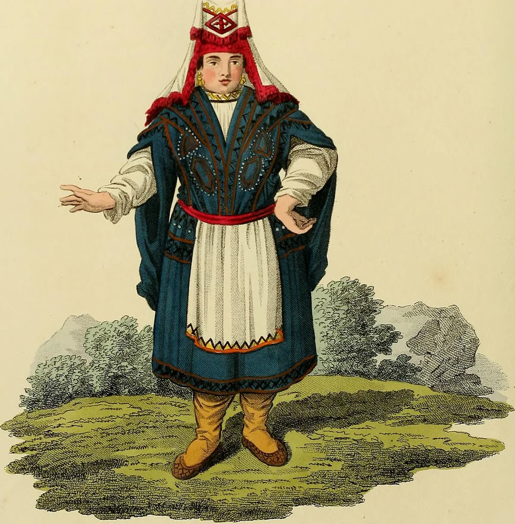 An illustration from Costume of the Russian empire : illustrated by upwards of seventy richly coloured engravings .., 1811, leaf 75
