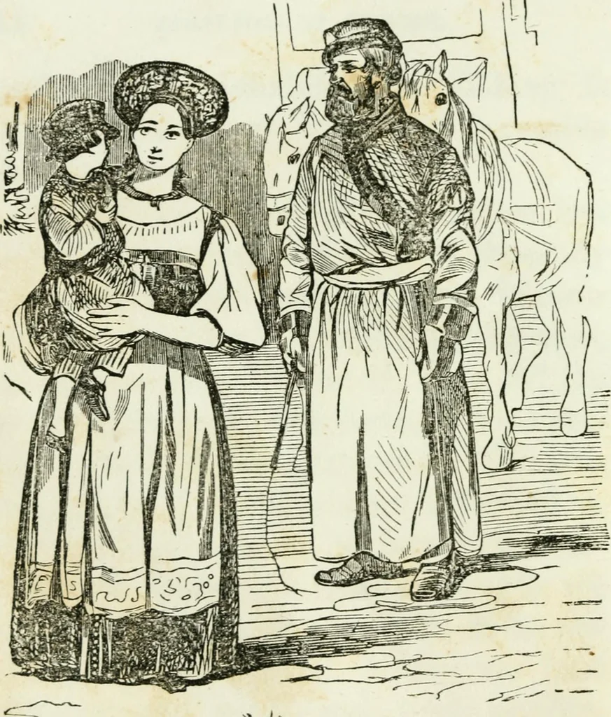 An illustration from Costumes of Europe: with descriptions of the people, manners, and customs, 1852, leaf 21