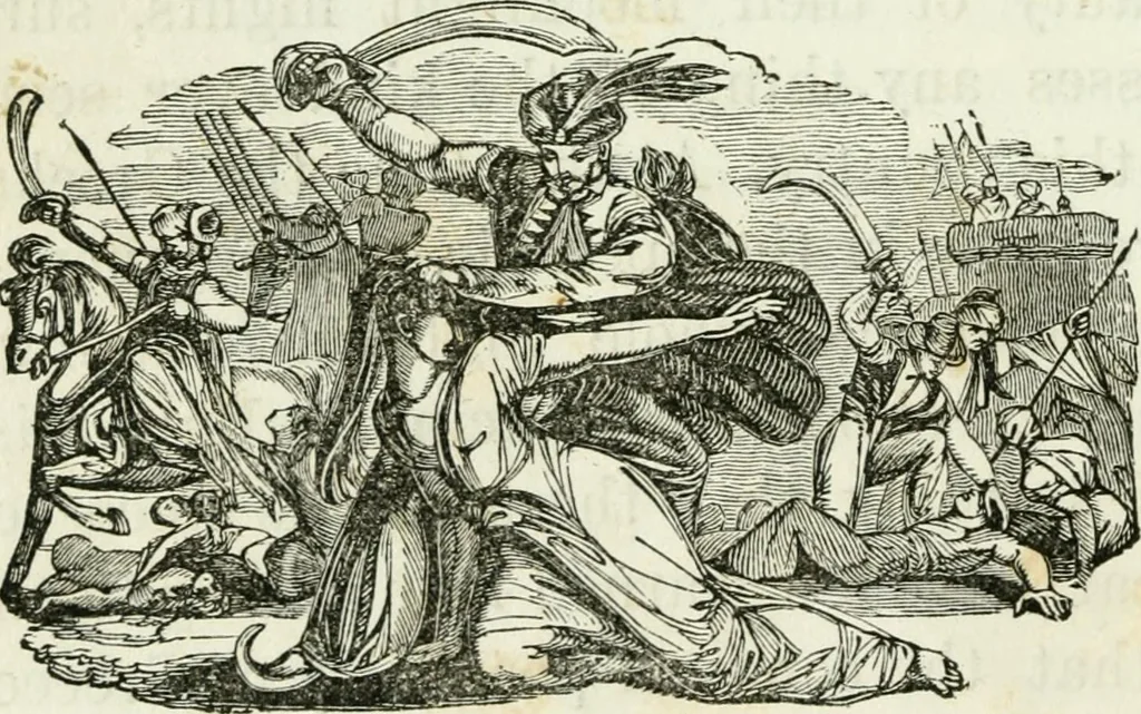 An illustration from Costumes of Europe: with descriptions of the people, manners, and customs, 1852, leaf 37