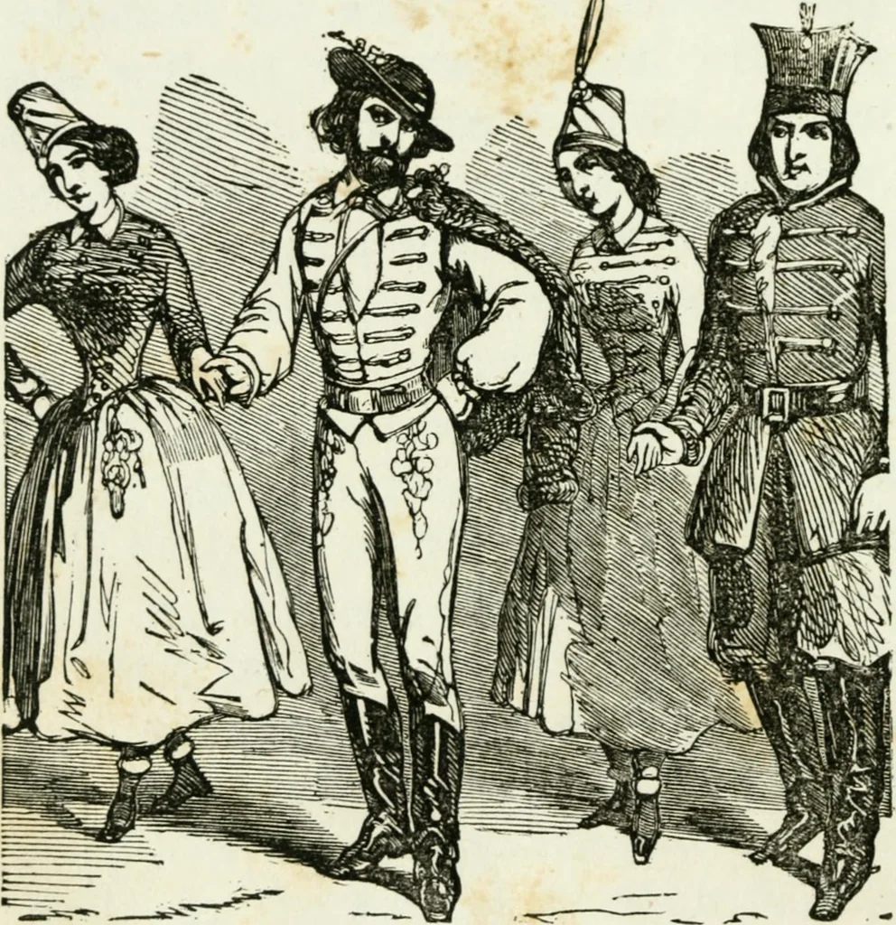 An illustration from Costumes of Europe: with descriptions of the people, manners, and customs, 1852, leaf 65