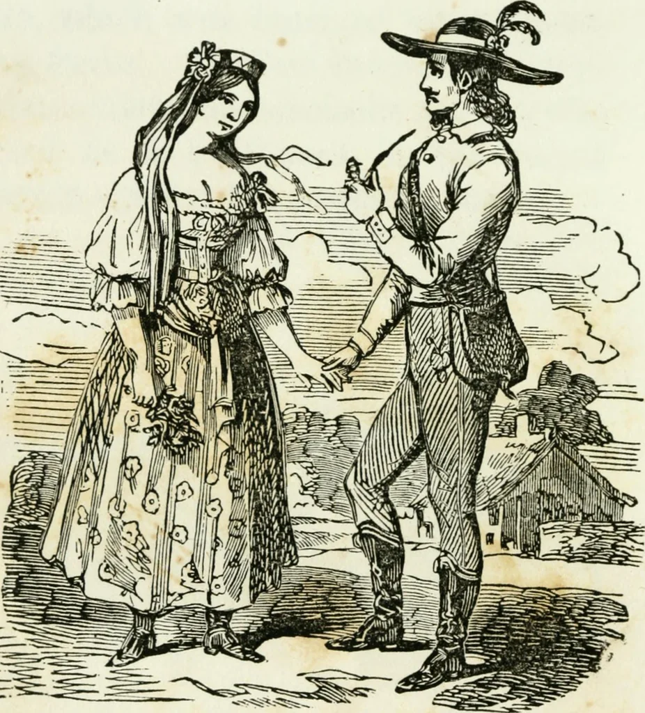 An illustration from Costumes of Europe: with descriptions of the people, manners, and customs, 1852, leaf 71