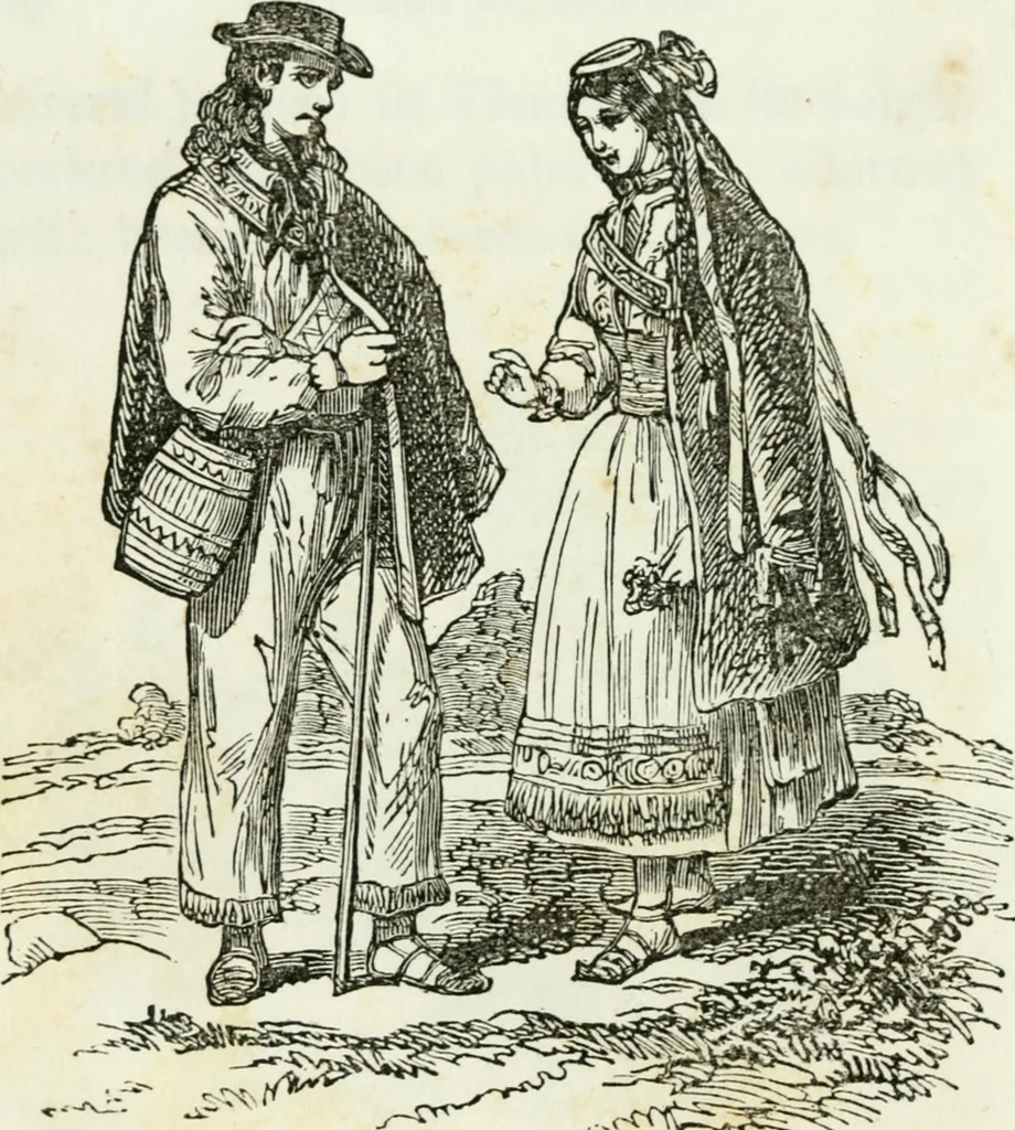 An illustration from Costumes of Europe: with descriptions of the people, manners, and customs, 1852, leaf 77