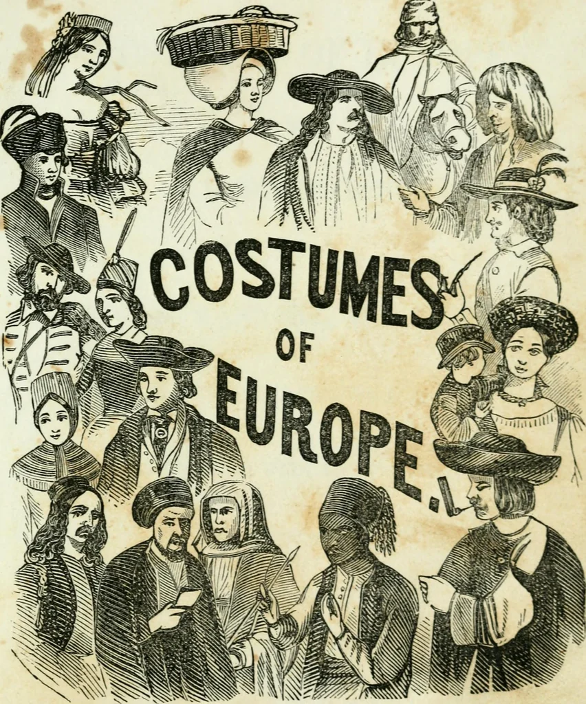 An illustration from Costumes of Europe: with descriptions of the people, manners, and customs, 1852, leaf 8