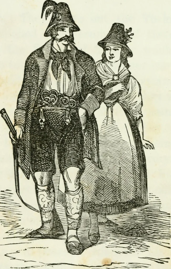 An illustration from Costumes of Europe: with descriptions of the people, manners, and customs, 1852, leaf 91