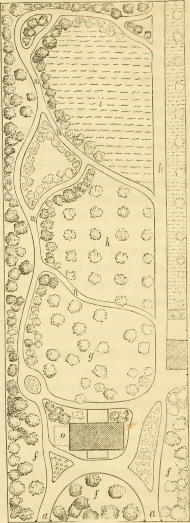 An illustration from Cottage residences : or, A series of designs for rural cottages and cottage villas, and their gardens and grounds ; adapted to North America, 1847, leaf 203