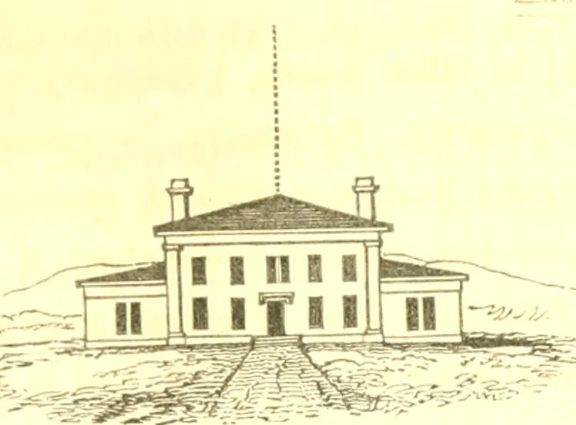 An illustration from Cottage residences : or, A series of designs for rural cottages and cottage villas, and their gardens and grounds ; adapted to North America, 1847, leaf 44