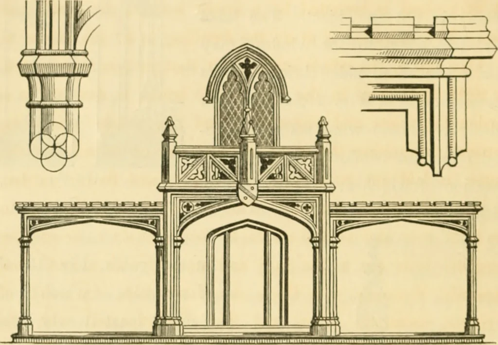 An illustration from Cottage residences : or, A series of designs for rural cottages and cottage villas, and their gardens and grounds ; adapted to North America, 1847, leaf 73