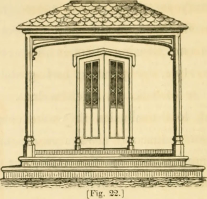 An illustration from Cottage residences : or, A series of designs for rural cottages and cottage villas, and their gardens and grounds ; adapted to North America, 1847, leaf 91