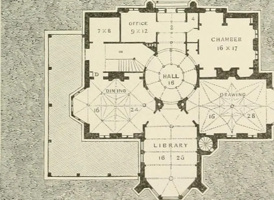 An illustration from Cottage residences; or, A series of designs for rural cottages and cottage villas, and their gardens and grounds, 1873, leaf 193