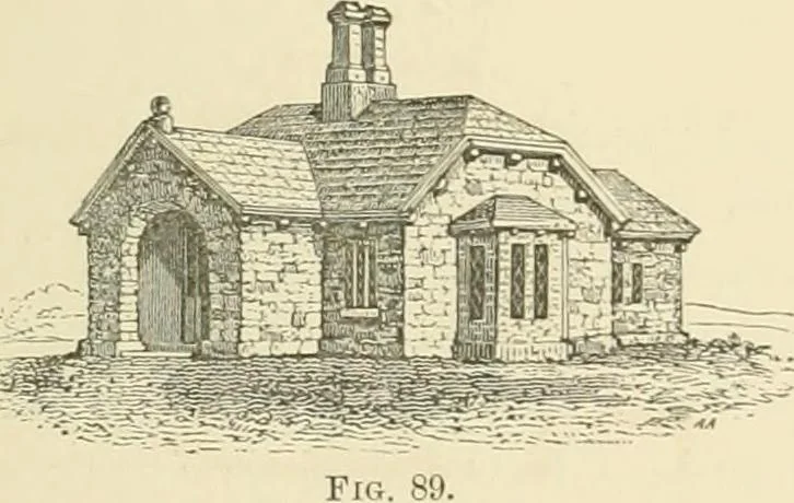 An illustration from Cottage residences; or, A series of designs for rural cottages and cottage villas, and their gardens and grounds, 1873, leaf 209