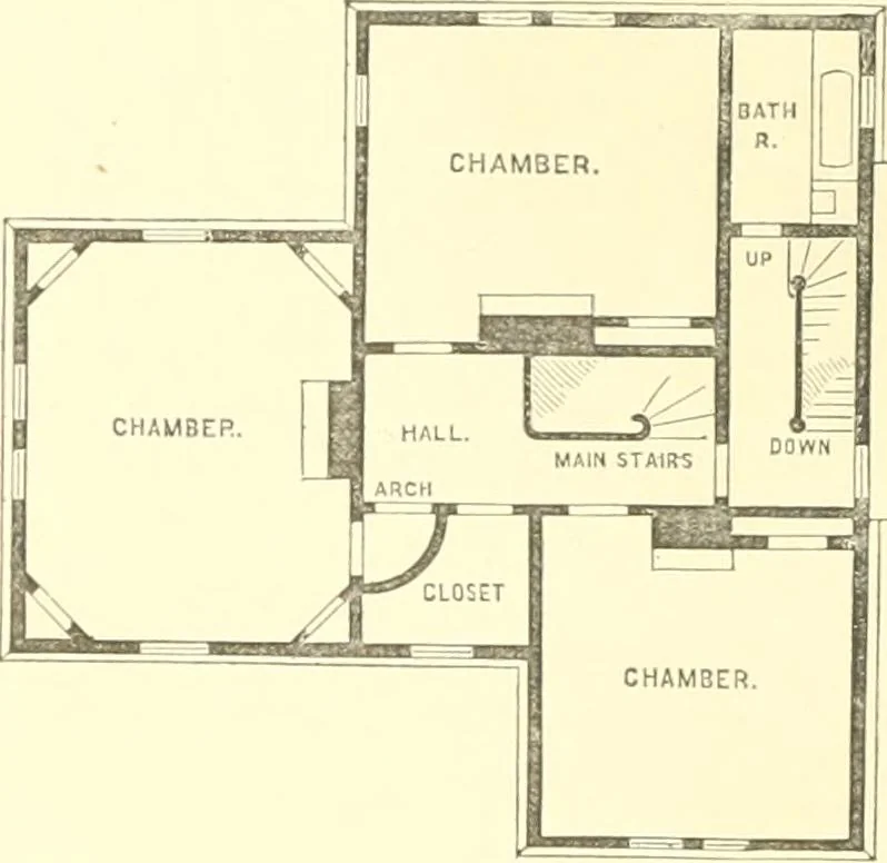 An illustration from Cottage residences; or, A series of designs for rural cottages and cottage villas, and their gardens and grounds, 1873, leaf 238