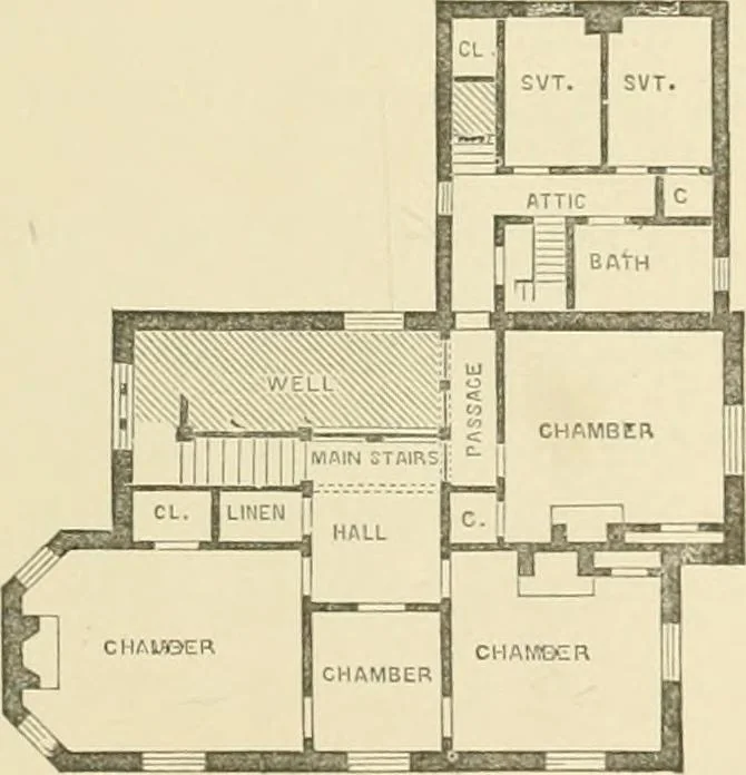 An illustration from Cottage residences; or, A series of designs for rural cottages and cottage villas, and their gardens and grounds, 1873, leaf 241