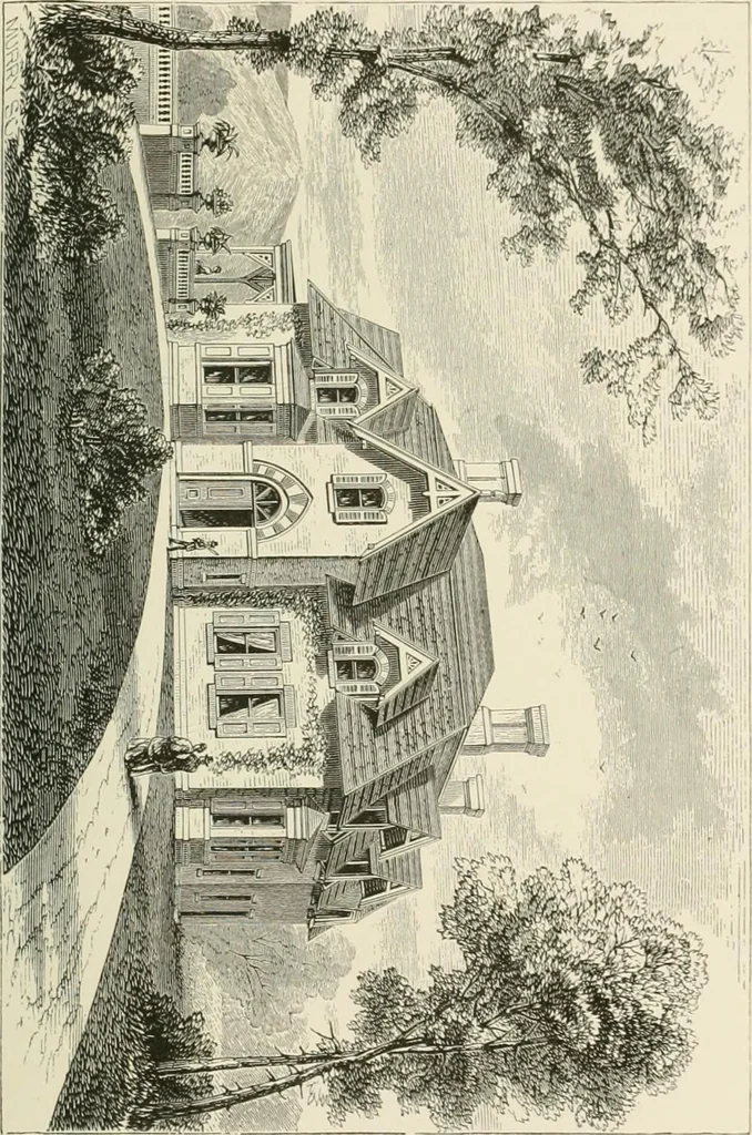 An illustration from Cottage residences; or, A series of designs for rural cottages and cottage villas, and their gardens and grounds, 1873, leaf 251