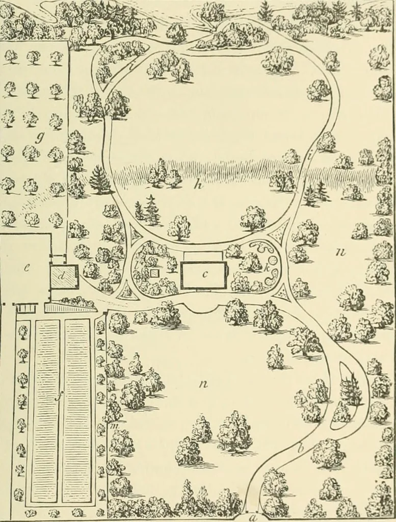 An illustration from Cottage residences; or, A series of designs for rural cottages and cottage villas, and their gardens and grounds, 1873, leaf 87