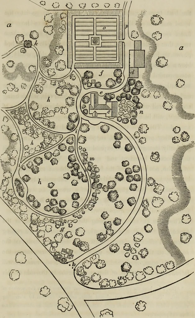 An illustration from Cottage residences : or, A series of designs for rural cottages and cottage villas, and their gardens and grounds. Adapted to North America, 1847, leaf 172