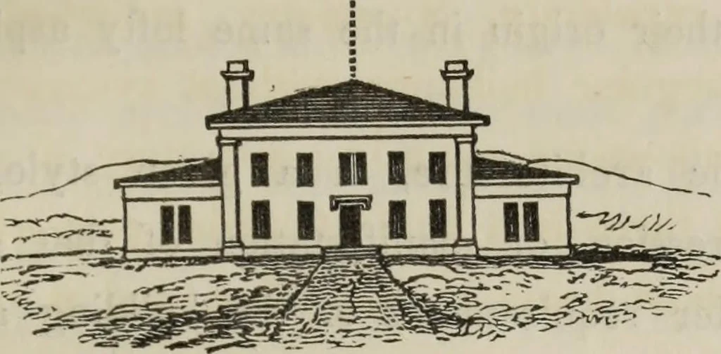 An illustration from Cottage residences : or, A series of designs for rural cottages and cottage villas, and their gardens and grounds. Adapted to North America, 1847, leaf 42