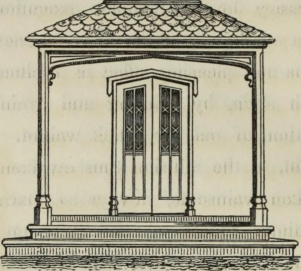 An illustration from Cottage residences : or, A series of designs for rural cottages and cottage villas, and their gardens and grounds. Adapted to North America, 1847, leaf 89