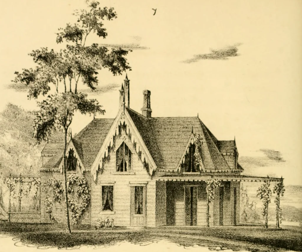 An illustration from Cottages and cottage life : containing plans for country houses, adapted to the means and wants of the people of the United States ; with directions for building and improving for the laying out and embellishing of grounds ; with some sketches of life in the country, 1848, leaf 131
