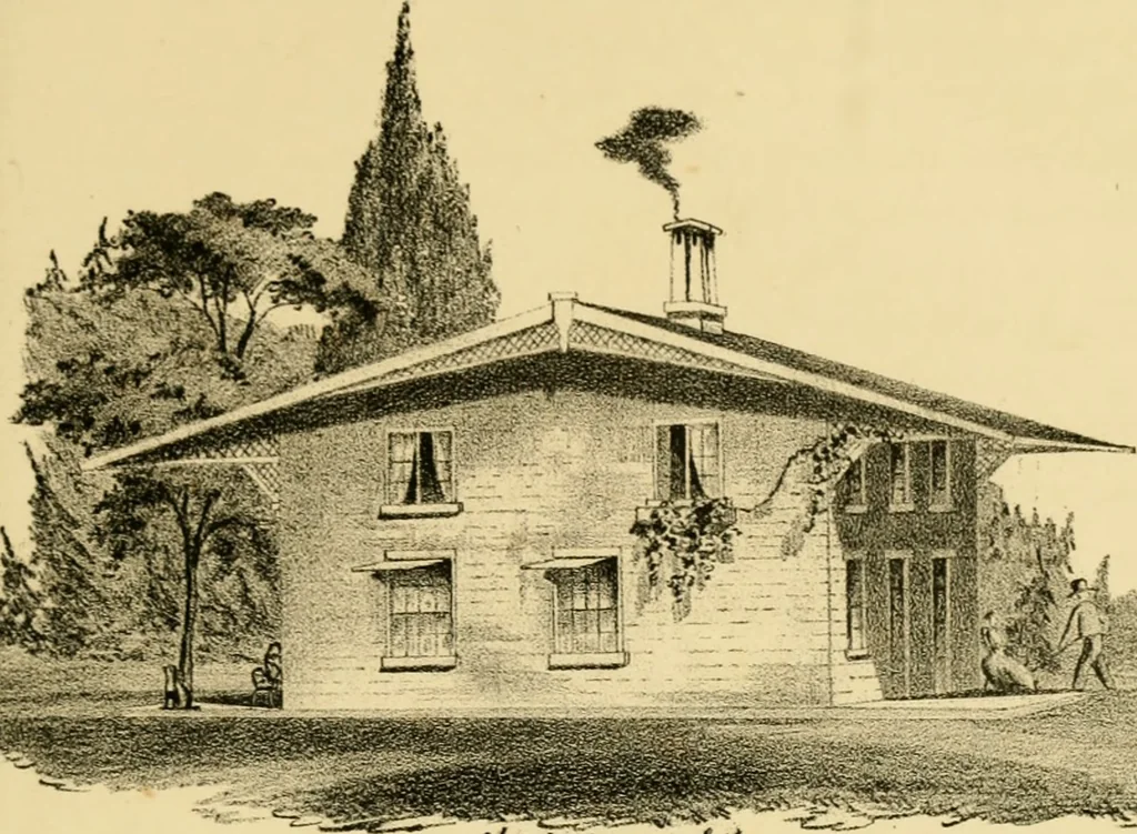An illustration from Cottages and cottage life : containing plans for country houses, adapted to the means and wants of the people of the United States ; with directions for building and improving for the laying out and embellishing of grounds ; with some sketches of life in the country, 1848, leaf 248