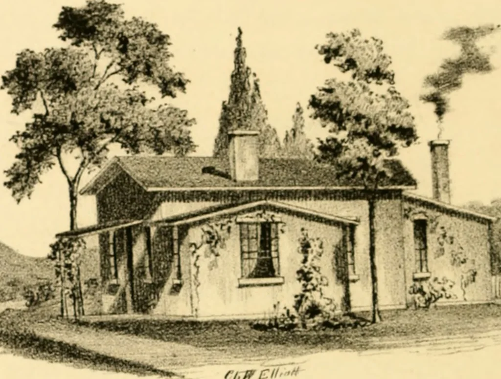 An illustration from Cottages and cottage life : containing plans for country houses, adapted to the means and wants of the people of the United States ; with directions for building and improving for the laying out and embellishing of grounds ; with some sketches of life in the country, 1848, leaf 69