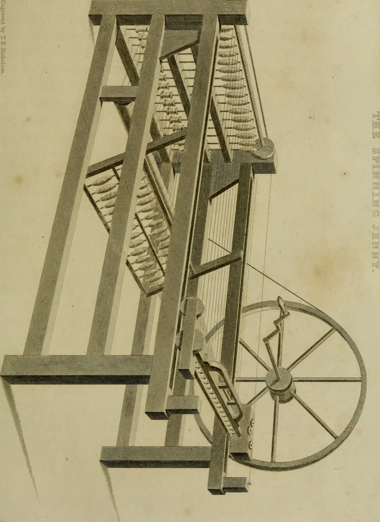 An illustration from History of the cotton manufacture in Great Britain : with a notice of its early history in the East, and in all the quarters of the globe : a description of the great mechanical inventions, which have caused its unexampled extension in Britain, and a view of the present state of the manufacture and the condition of the classes engaged in its several departments, 1835, leaf 186