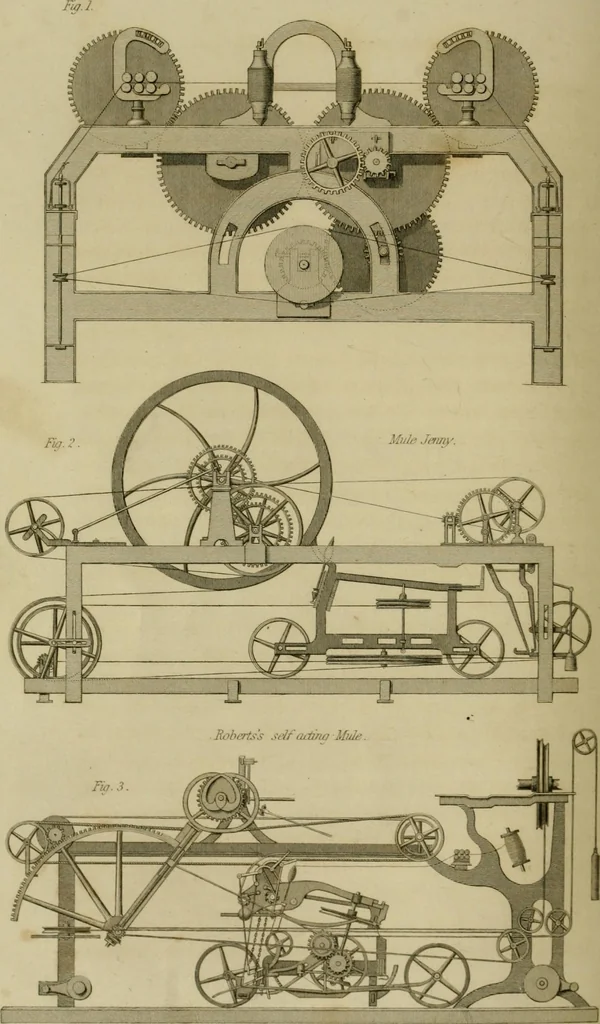 An illustration from History of the cotton manufacture in Great Britain : with a notice of its early history in the East, and in all the quarters of the globe : a description of the great mechanical inventions, which have caused its unexampled extension in Britain, and a view of the present state of the manufacture and the condition of the classes engaged in its several departments, 1835, leaf 247