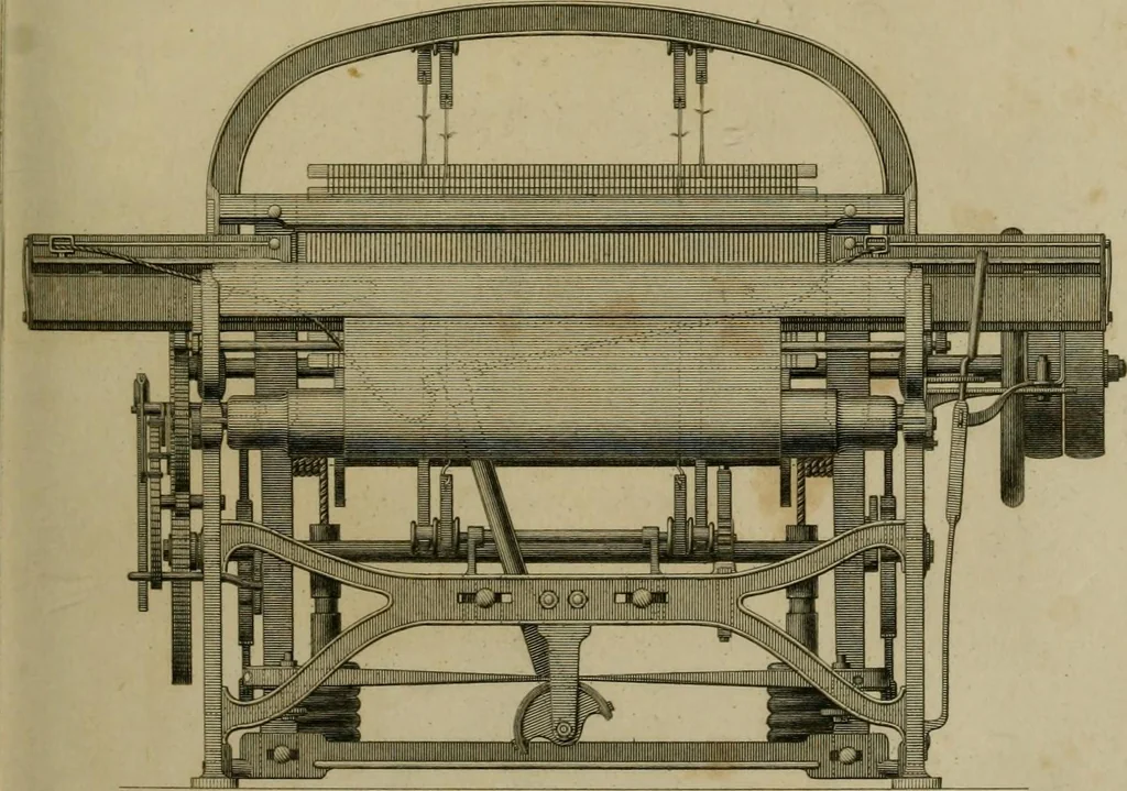 An illustration from History of the cotton manufacture in Great Britain : with a notice of its early history in the East, and in all the quarters of the globe : a description of the great mechanical inventions, which have caused its unexampled extension in Britain, and a view of the present state of the manufacture and the condition of the classes engaged in its several departments, 1835, leaf 280