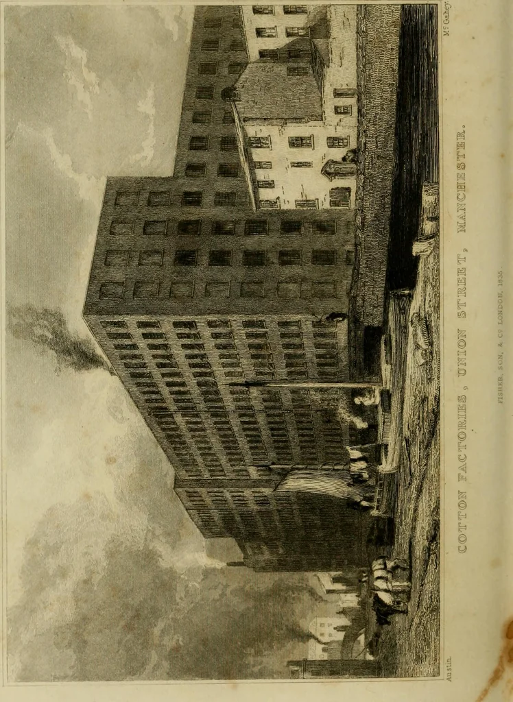An illustration from History of the cotton manufacture in Great Britain : with a notice of its early history in the East, and in all the quarters of the globe : a description of the great mechanical inventions, which have caused its unexampled extension in Britain, and a view of the present state of the manufacture and the condition of the classes engaged in its several departments, 1835, leaf 451