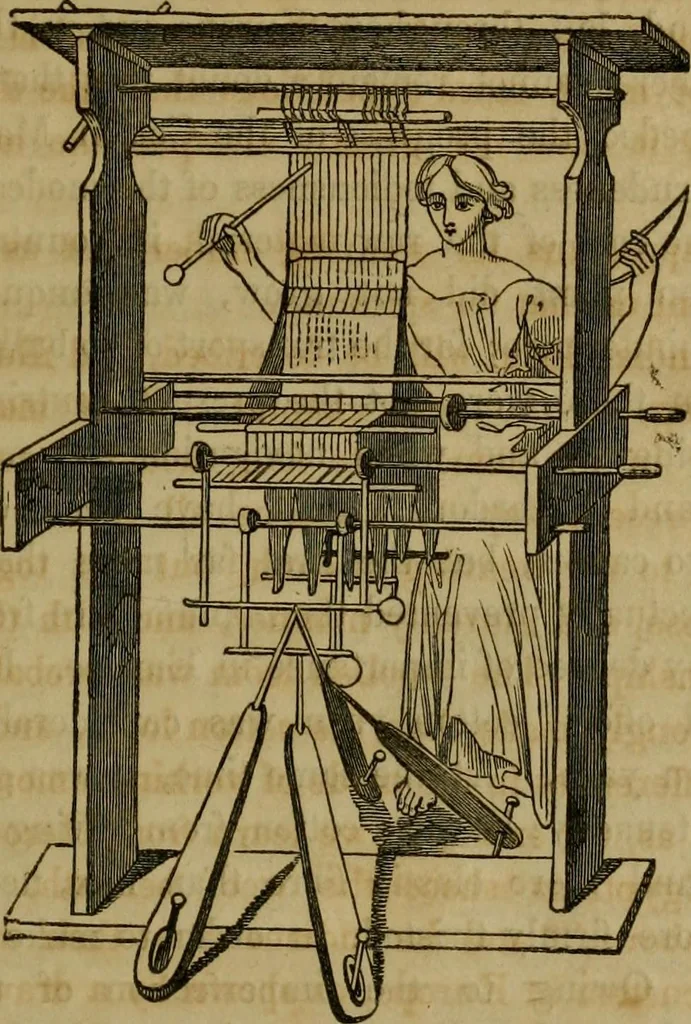An illustration from History of the cotton manufacture in Great Britain : with a notice of its early history in the East, and in all the quarters of the globe : a description of the great mechanical inventions, which have caused its unexampled extension in Britain, and a view of the present state of the manufacture and the condition of the classes engaged in its several departments, 1835, leaf 72